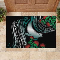 Aloha Hawaii Monk Seal Rubber Doormat Mix Ohia Lehua LT7 Teal - Polynesian Pride