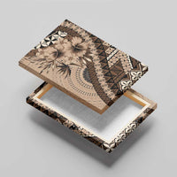 Bula Fiji Canvas Wall Art Mocha Brown Kaivity Masi Tapa