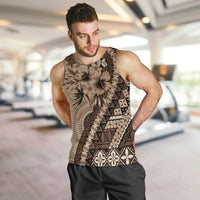 Bula Fiji Men Tank Top Mocha Brown Kaivity Masi Tapa