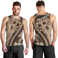Bula Fiji Men Tank Top Mocha Brown Kaivity Masi Tapa