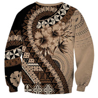 Bula Fiji Sweatshirt Mocha Brown Kaivity Masi Tapa