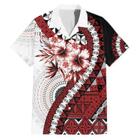 Bula Fiji Family Matching Mermaid Dress and Hawaiian Shirt White Kaivity Masi Tapa