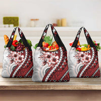 Bula Fiji Grocery Bag White Kaivity Masi Tapa