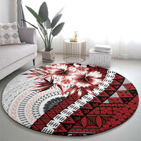 Bula Fiji Round Carpet White Kaivity Masi Tapa