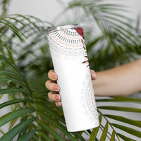 Bula Fiji Skinny Tumbler White Kaivity Masi Tapa