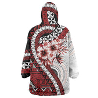 Bula Fiji Wearable Blanket Hoodie White Kaivity Masi Tapa