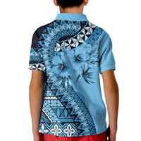 Bula Fiji Kid Polo Shirt Turquoise Kaivity Masi Tapa
