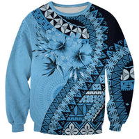 Bula Fiji Sweatshirt Turquoise Kaivity Masi Tapa