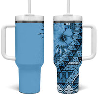Bula Fiji Tumbler With Handle Turquoise Kaivity Masi Tapa