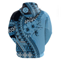 Bula Fiji Zip Hoodie Turquoise Kaivity Masi Tapa