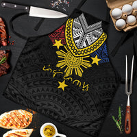 Philippines Heritage Baybayin Mix Polynesian Apron LT7 Black - Polynesian Pride