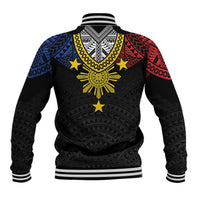 Philippines Heritage Baybayin Mix Polynesian Baseball Jacket LT7 - Polynesian Pride
