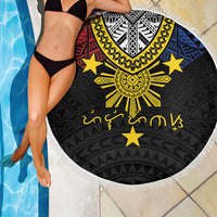 Philippines Heritage Baybayin Mix Polynesian Beach Blanket LT7 - Polynesian Pride
