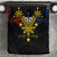 Philippines Heritage Baybayin Mix Polynesian Bedding Set LT7 Black - Polynesian Pride