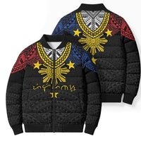Philippines Heritage Baybayin Mix Polynesian Bomber Puffer Jacket LT7 - Polynesian Pride
