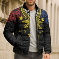 Philippines Heritage Baybayin Mix Polynesian Bomber Puffer Jacket LT7 - Polynesian Pride