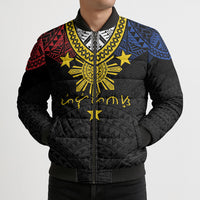 Philippines Heritage Baybayin Mix Polynesian Bomber Puffer Jacket LT7 - Polynesian Pride