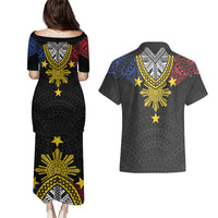 Philippines Heritage Baybayin Mix Polynesian Couples Matching Puletasi and Hawaiian Shirt LT7 - Polynesian Pride