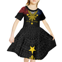 Philippines Heritage Baybayin Mix Polynesian Kid Short Sleeve Dress LT7 - Polynesian Pride