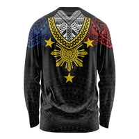 Philippines Heritage Baybayin Mix Polynesian Long Sleeve Shirt LT7 - Polynesian Pride