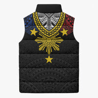 Philippines Heritage Baybayin Mix Polynesian Sleeveless Puffer Jacket LT7 - Polynesian Pride