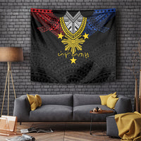 Philippines Heritage Baybayin Mix Polynesian Tapestry LT7 Black - Polynesian Pride