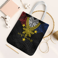 Philippines Heritage Baybayin Mix Polynesian Tote Bag LT7 White Strap One Size Black - Polynesian Pride