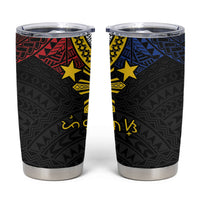 Philippines Heritage Baybayin Mix Polynesian Tumbler Cup LT7 Black - Polynesian Pride