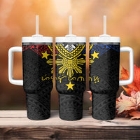 Philippines Heritage Baybayin Mix Polynesian Tumbler With Handle LT7 - Polynesian Pride