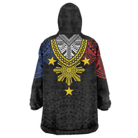 Philippines Heritage Baybayin Mix Polynesian Wearable Blanket Hoodie LT7 - Polynesian Pride