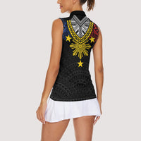 Philippines Heritage Baybayin Mix Polynesian Women Sleeveless Polo Shirt LT7 - Polynesian Pride
