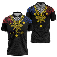 Philippines Heritage Baybayin Mix Polynesian Zipper Polo Shirt LT7 - Polynesian Pride