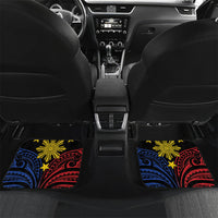 Philippines Heritage Personalized Car Mats Baybayin Philipinas Sun LT7 Set 2pcs - Back Black - Polynesian Pride