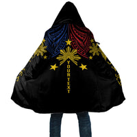 Philippines Heritage Personalized Cloak Baybayin Philipinas Sun LT7 Unisex Black - Polynesian Pride