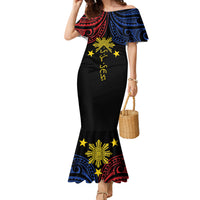 Philippines Heritage Personalized Family Matching Mermaid Dress and Hawaiian Shirt Baybayin Philipinas Sun