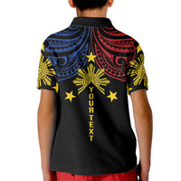 Philippines Heritage Personalized Kid Polo Shirt Baybayin Philipinas Sun LT7 - Polynesian Pride