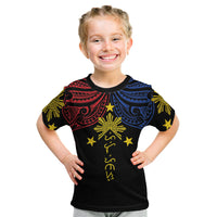Philippines Heritage Personalized Kid T Shirt Baybayin Philipinas Sun LT7 Black - Polynesian Pride