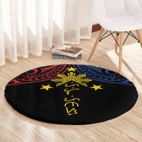 Philippines Heritage Round Carpet Baybayin Philipinas Sun LT7 - Polynesian Pride