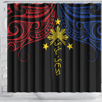 Philippines Heritage Shower Curtain Baybayin Philipinas Sun LT7 - Polynesian Pride
