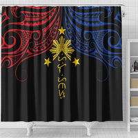 Philippines Heritage Shower Curtain Baybayin Philipinas Sun LT7 - Polynesian Pride