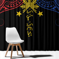Philippines Heritage Window Curtain Baybayin Philipinas Sun LT7 - Polynesian Pride