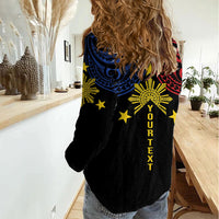 Philippines Heritage Personalized Women Casual Shirt Baybayin Philipinas Sun LT7 - Polynesian Pride