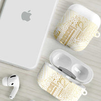 Samoa Lotu Tamaiti Mamanu Siapo AirPods Case Golden Plumeria LT7 - Polynesian Pride