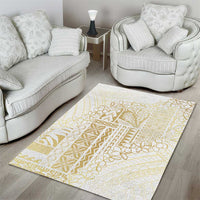 Samoa Lotu Tamaiti Mamanu Siapo Area Rug Golden Plumeria - Polynesian Pride