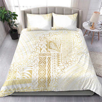 Samoa Lotu Tamaiti Mamanu Siapo Bedding Set Golden Plumeria - Polynesian Pride