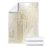 Samoa Lotu Tamaiti Mamanu Siapo Blanket Golden Plumeria - Polynesian Pride