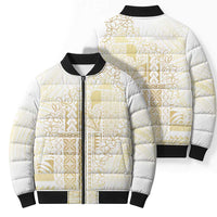 Samoa Lotu Tamaiti Mamanu Siapo Bomber Puffer Jacket Golden Plumeria LT7 - Polynesian Pride