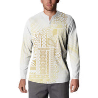 Samoa Lotu Tamaiti Mamanu Siapo Button Sweatshirt Golden Plumeria LT7 - Polynesian Pride
