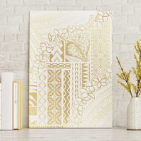 Samoa Lotu Tamaiti Mamanu Siapo Canvas Wall Art Golden Plumeria LT7 Without Frame Gold - Polynesian Pride