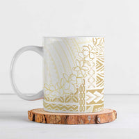 Samoa Lotu Tamaiti Mamanu Siapo Ceramic Mug Golden Plumeria LT7 Gold - Polynesian Pride